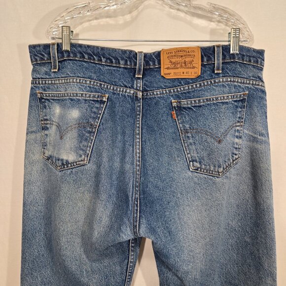 Vintage LEVI'S 505 Orange Tab Regular Fit Straight Leg Jean Size 40x30 - Picture 4 of 16